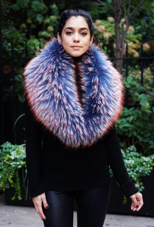 fur collar and scarves