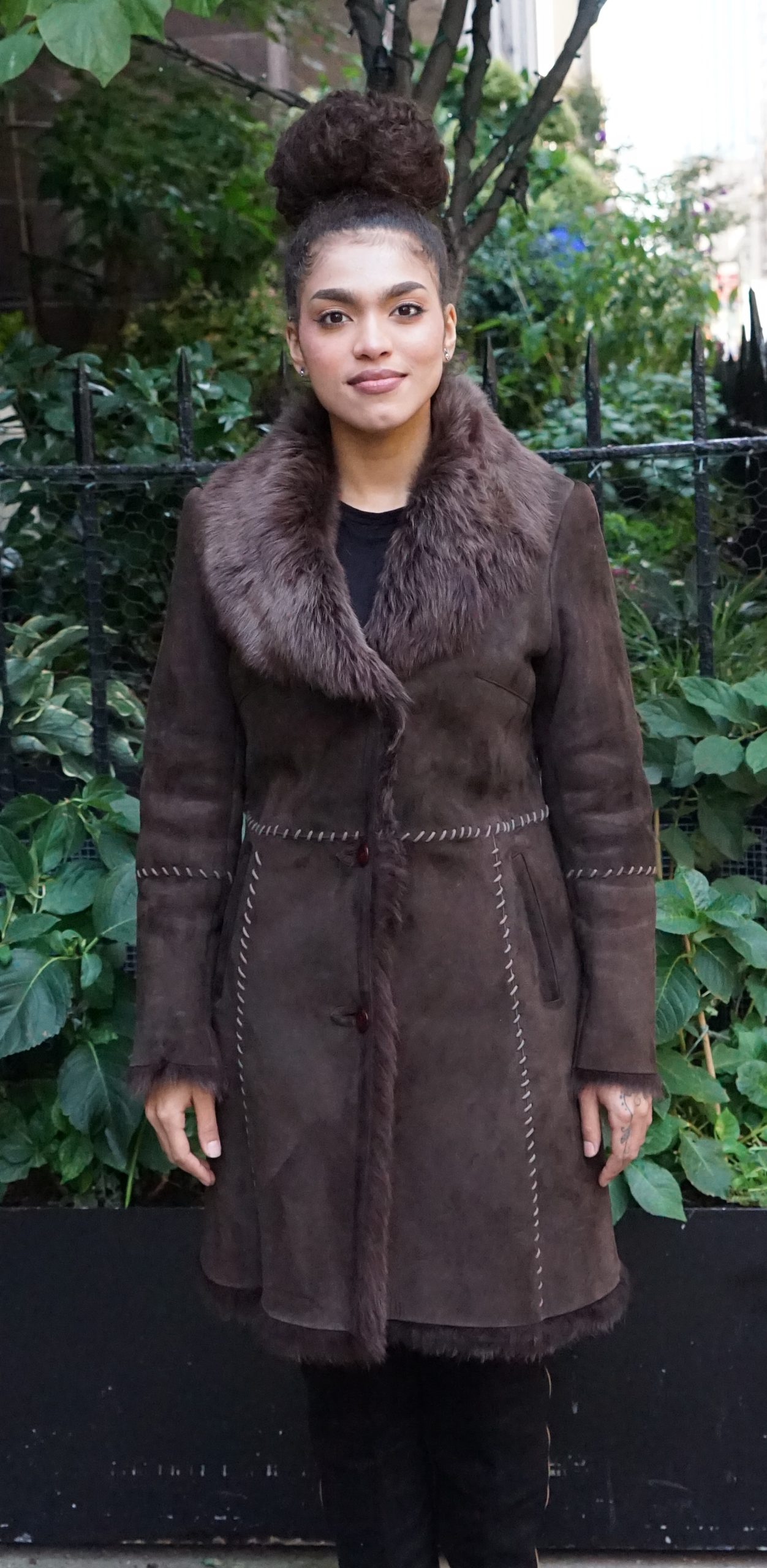 Pre-Owned Brown Shearling Jacket