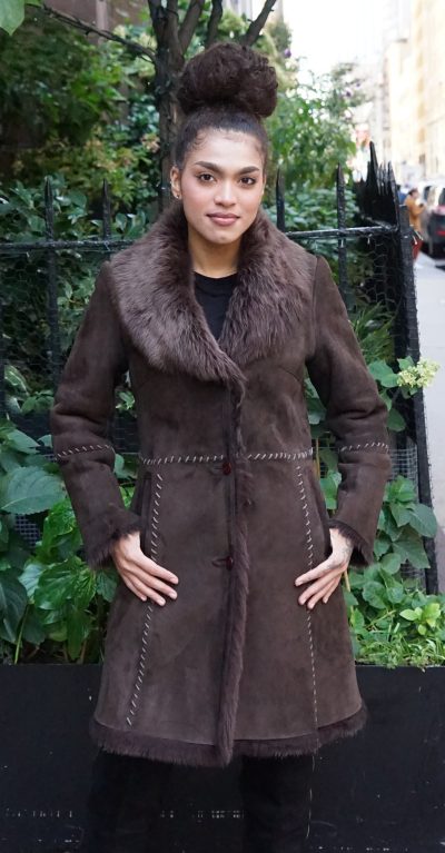 Pre-Owned Brown Shearling Jacket