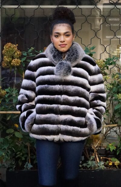 Chinchilla Dyed Rex Rabbit Jacket