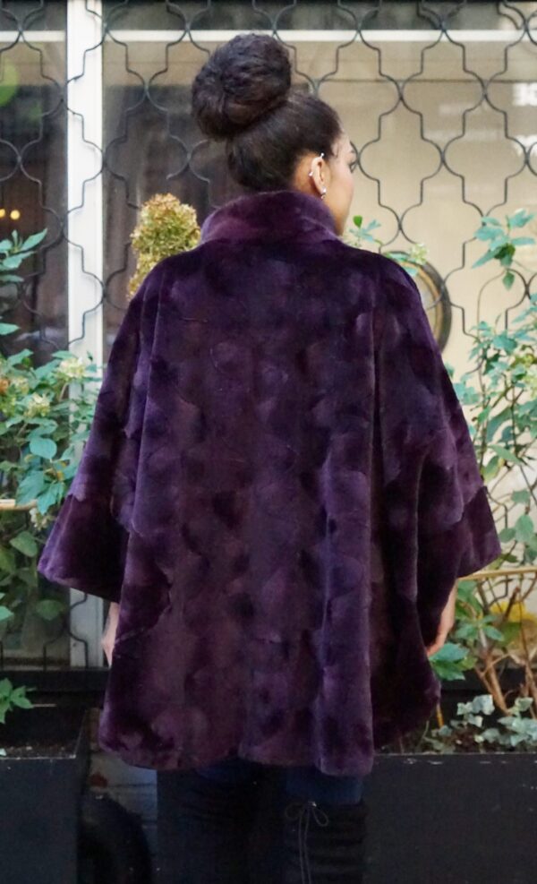 Purple Sheared Mink Cape B1722