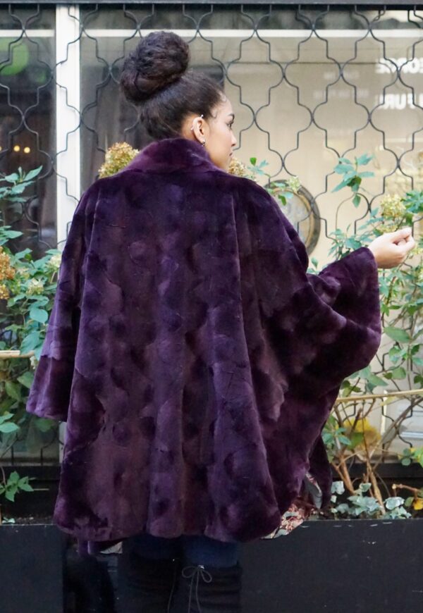 Purple Sheared Mink Cape B1722