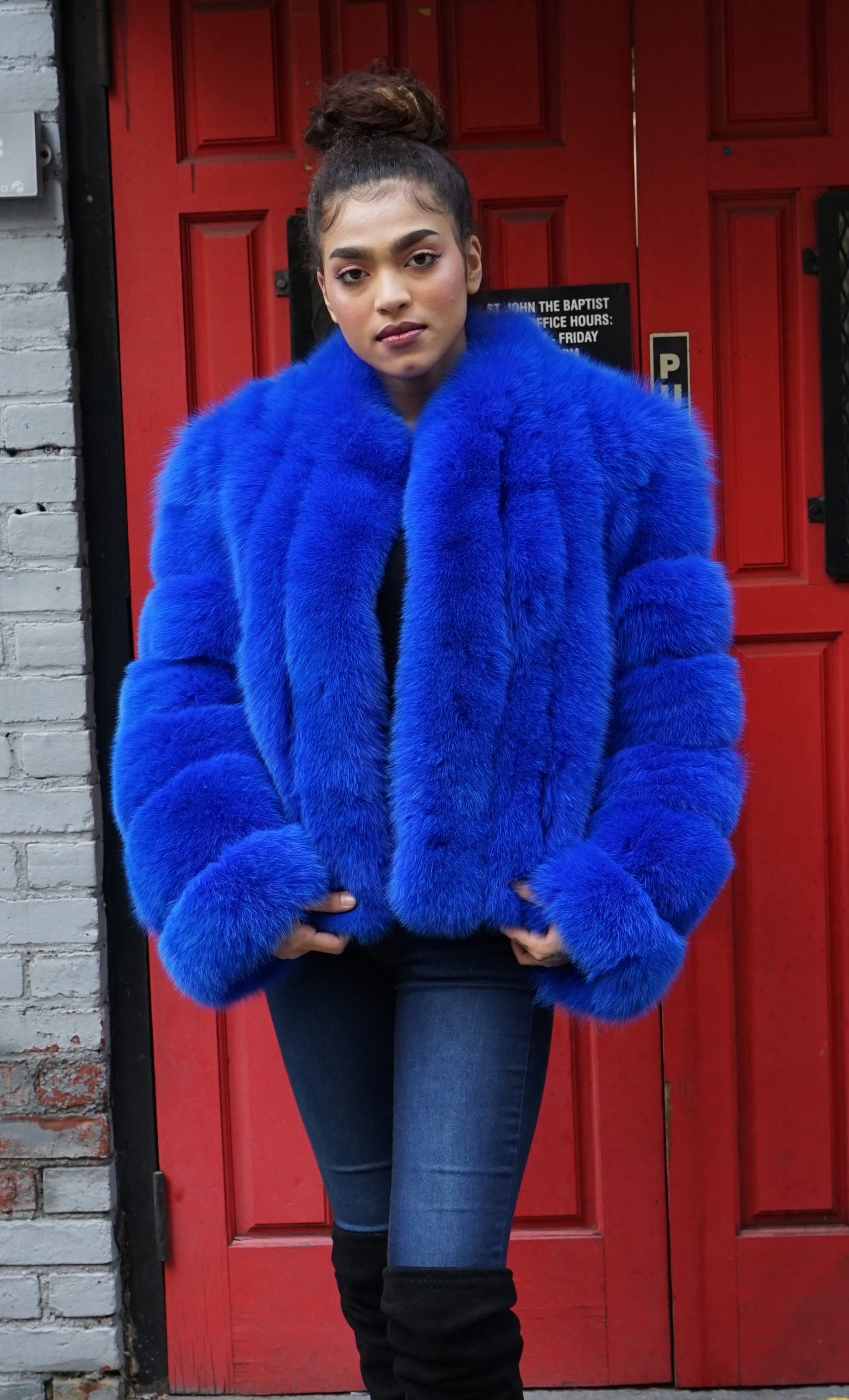 Men's Blue Fox Coat Full Length 88554 – MARC KAUFMAN FURS
