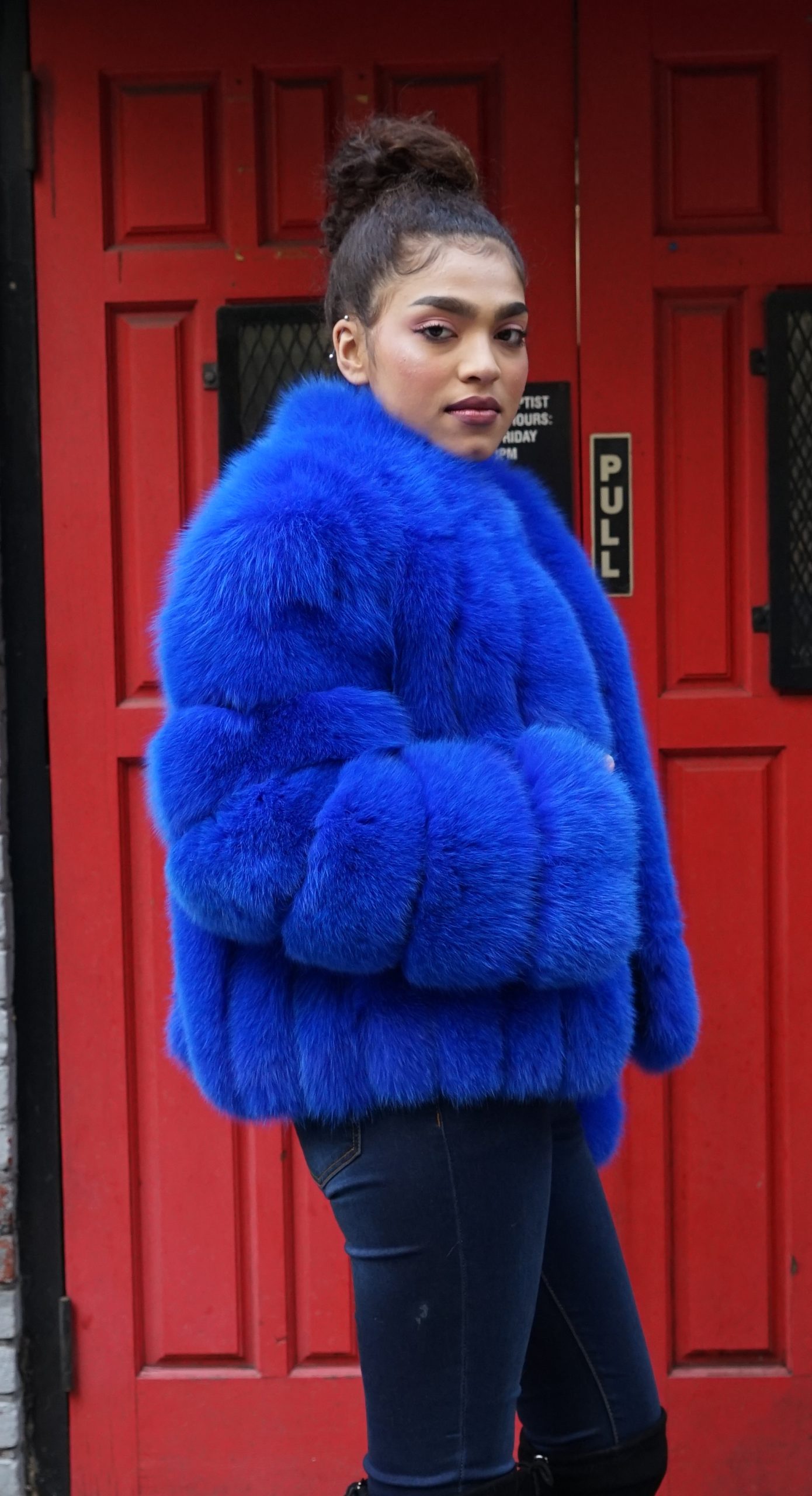 Special Purchase Royal Blue Fox Jacket 4848 | Kaufman Furs