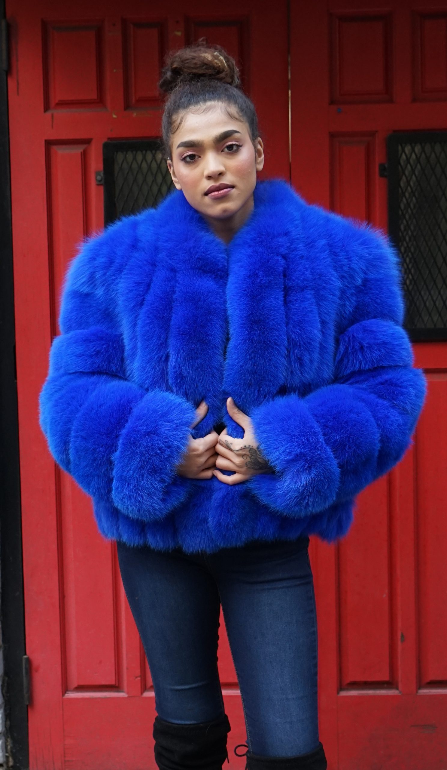 Royal Blue Fox Jacket