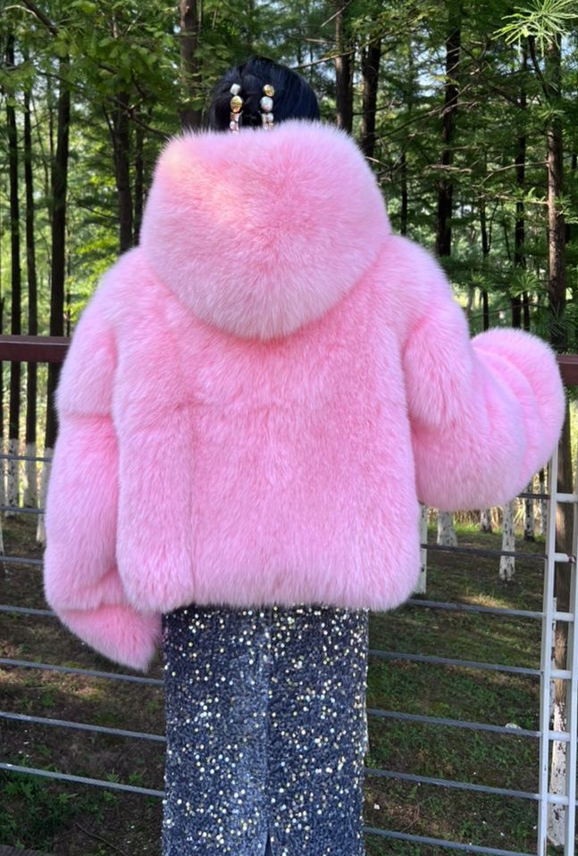Pink Fox Hooded Jacket