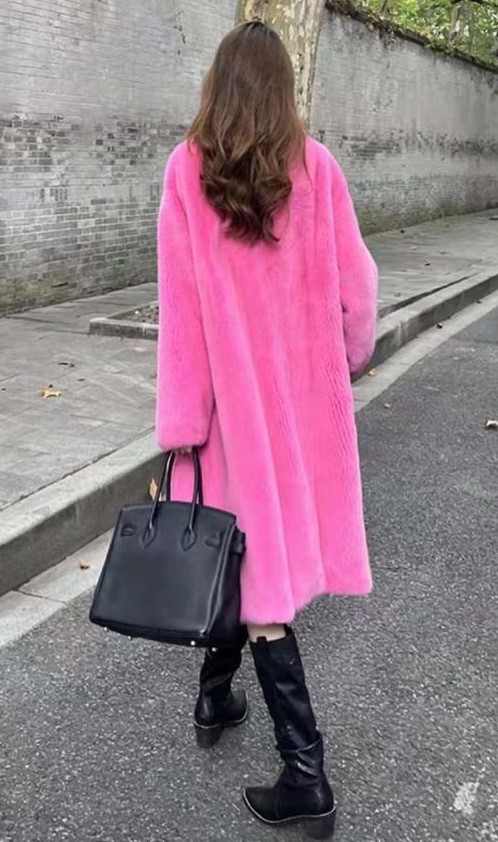 Hot Pink Mink Coat