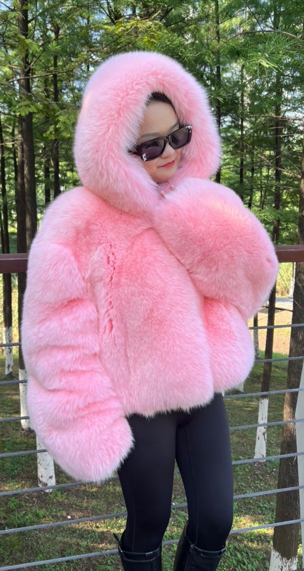 Pink Fox Hooded Jacket