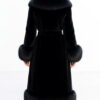 Full Length Ranch Mink Coat Black Fox Collar Cuffs Border 88844-3
