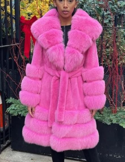 Pink Mink Stroller Pink Fox Trim 4994 – MARC KAUFMAN FURS