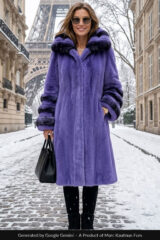 Purple Mink Swing Coat, Chinchilla Trim | NYC