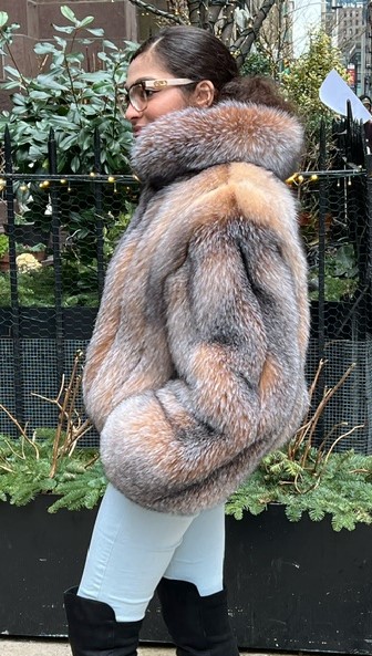 crystal fox fur jacket