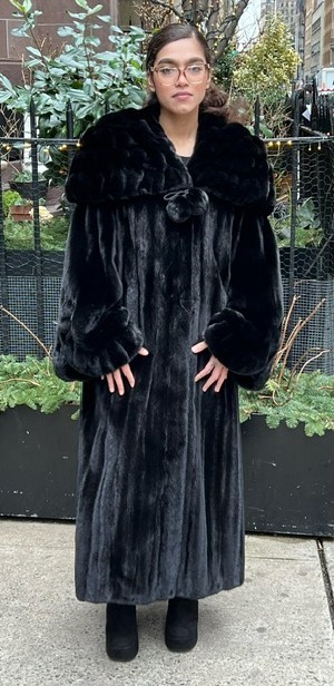 full length Blackglama fur ranch mink coat