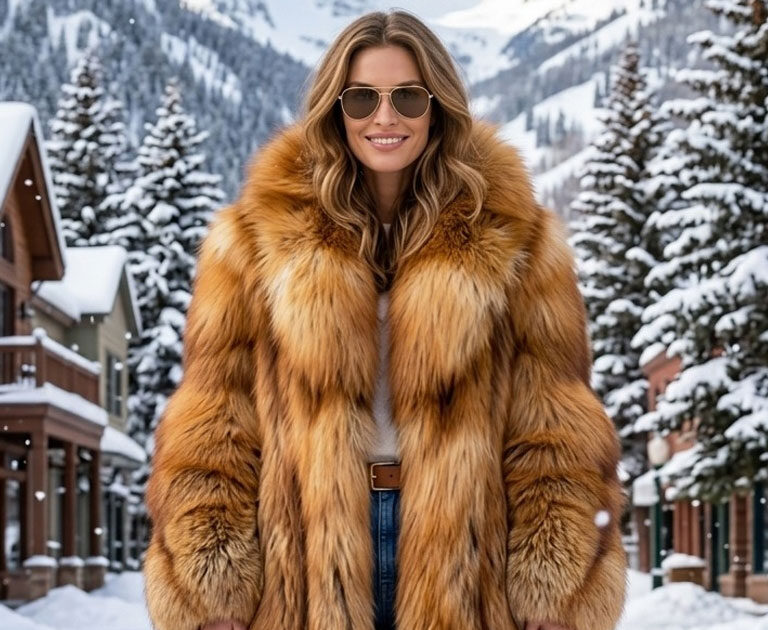 Full Length Red Fox Coat with Tails | NYC