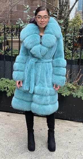 Tiffany Blue Dyed Mink Coat