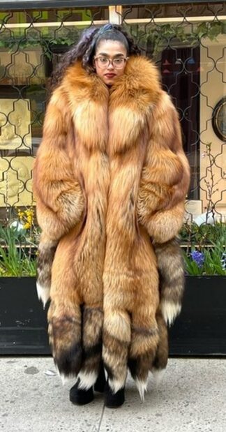red fox full length coat