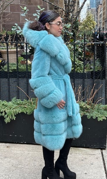 Tiffany Blue Dyed Mink Coat
