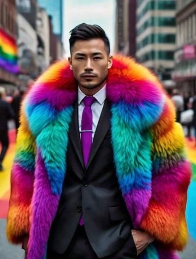 Multicolored Men's Fox Jacket