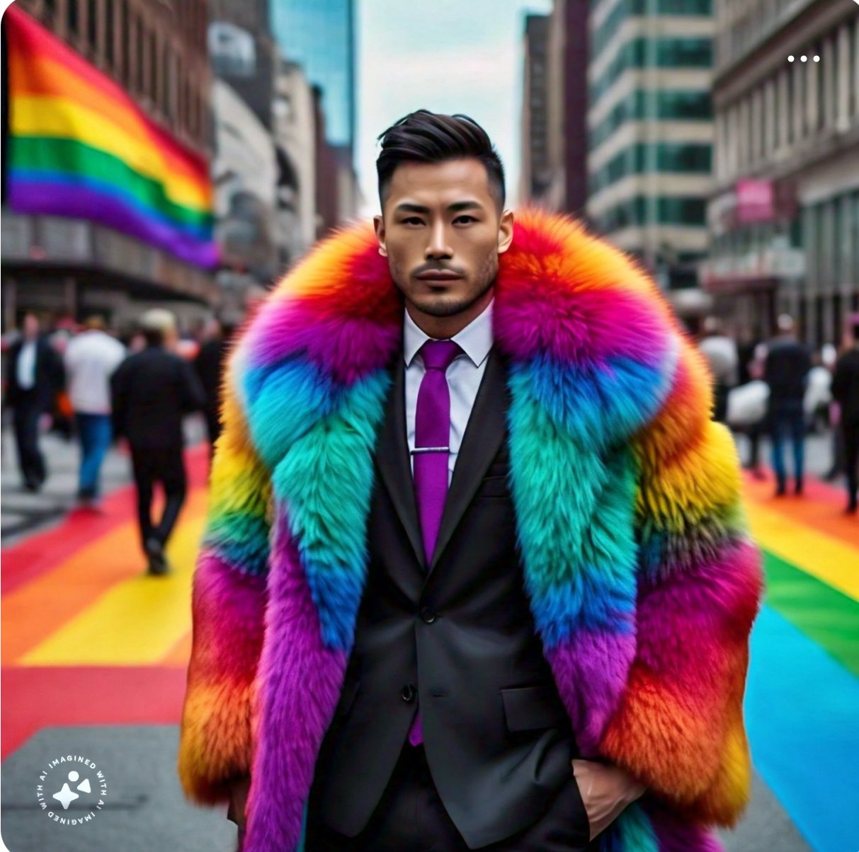 Rainbow Men's Furs Coat