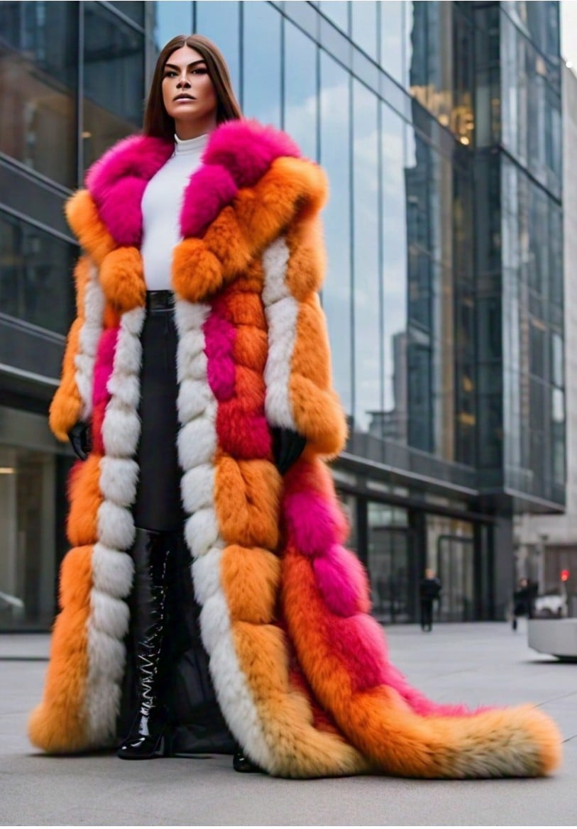 Multi Colored Fox Coat