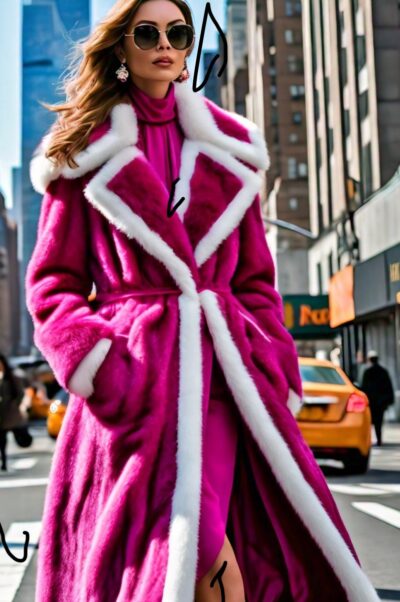 Fuchsia Mink Coat White Mink Fronts
