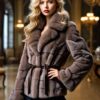 Demi Mink Jacket Notched Collar