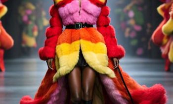 Designer Multil Colored Rabbit Coat