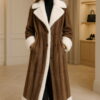 Casual Demi Mink Coat White Mink Notched Collar 83373