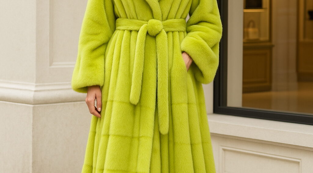 Full Length Chartreuse Green Mink Coat Full Length 9444 – MARC