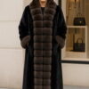 FULL LENGTH BLACKGLAMA MINK COAT RUSSIAN SABLE TUXEDO 5544