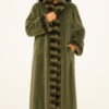 Mint Green Sheared Mink Coat Chinchilla Trim #9255