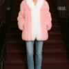 Pink White Fox Jacket 85858