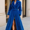 Royal Blue Mink Coat Full Length 6522