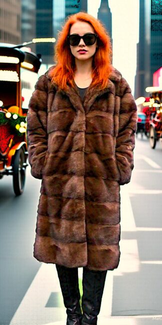 Mahogany Mink Horizontal Coat