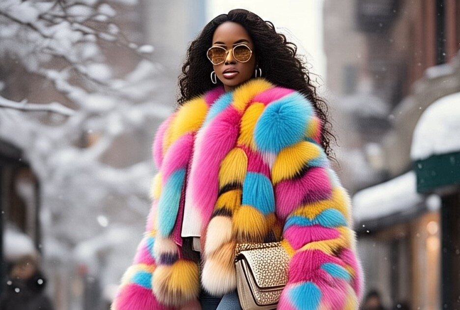 Multi Colored Full length Fox Coat 3446 – MARC KAUFMAN FURS