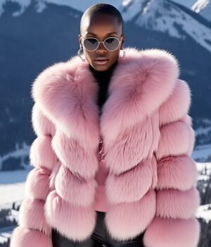 Fluffy Pink Fox Jacket