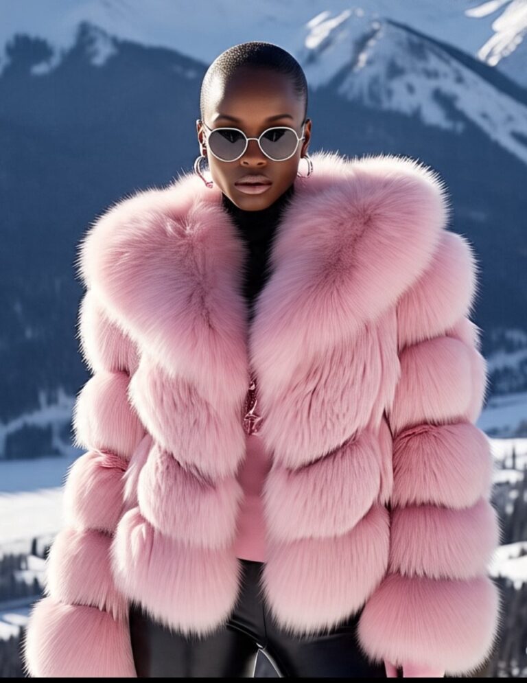 Fluffy Pink Fox Jacket