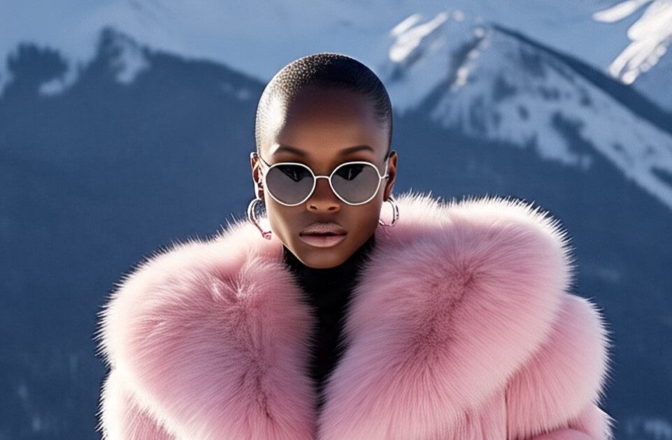 Fluffy Pink Fox Jacket 236