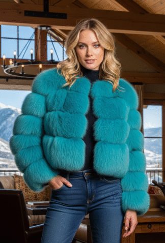 Dyed Blue Fox Jacket