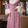 Lavender Mink Coat White Fox Collar