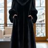 Blackglama Mink Coat Fox Collar Cuffs