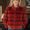 Red Mink Horizontal Jacket