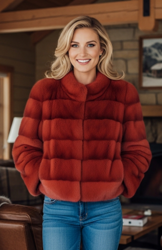 Red Mink Horizontal Jacket
