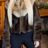 Mahogany Mink Jacket Fox Collar