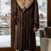 Men's Mahogany Long Mink Coat