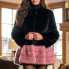 Black Mink Jacket Pink Bottom