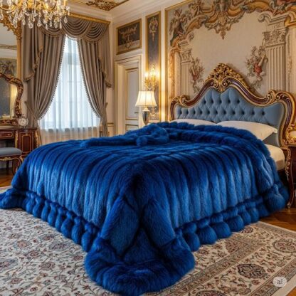 Royal Blue Fox Bedspread King Size