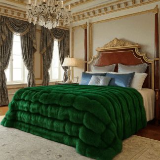 Emerald Green Fox King Size Bedspread