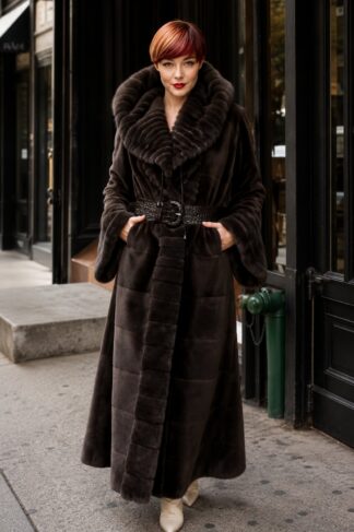Full Length Mink Coat Belted