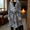 Full Length Black White Mink Coat with Belt – Marc Kaufman Furs